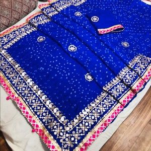 Vibrant Gotapatti and Bandhani Bridesmaid Saree Sari